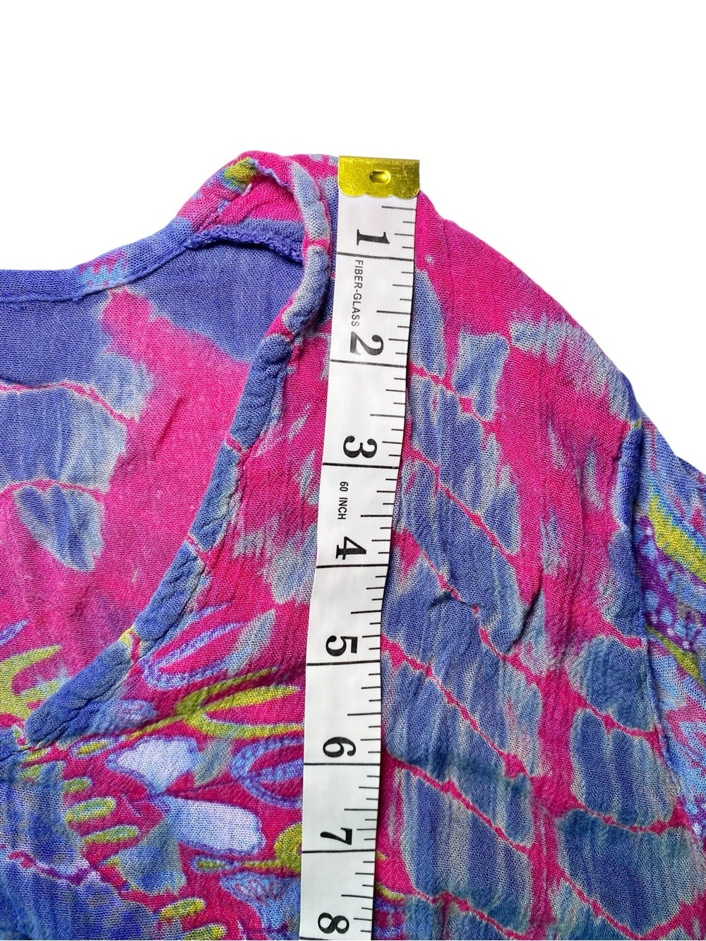 Greater Good | Pink & Purple Boho Print Crinkle Tunic Top - Picture 12 of 14